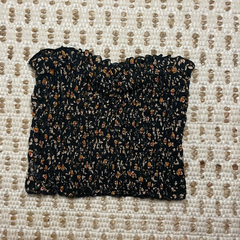 black floral tube top​